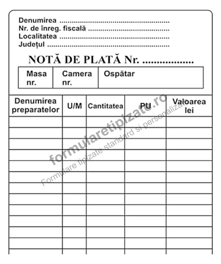 Notă de plată